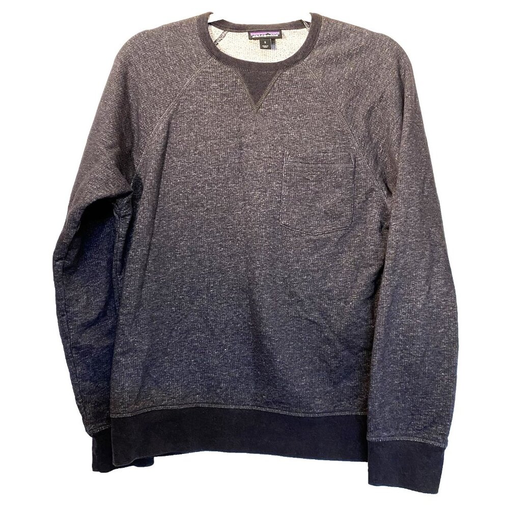 Patagonia Women's S DAILY Crew Neck Slub Sweatshirt Chest‎ Pocket Heather Grey